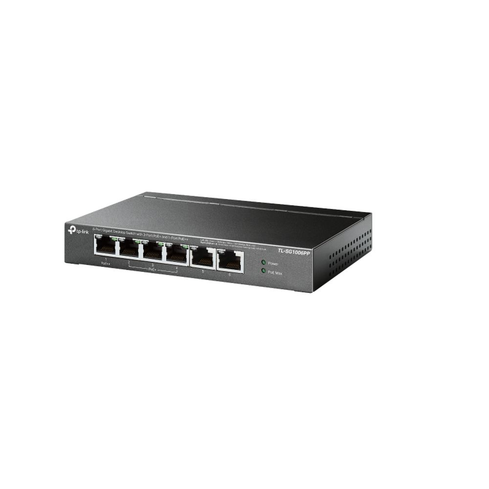 6-Port Gigabit Desktop Switch with 3-Port PoE+ and 1-Port PoE++