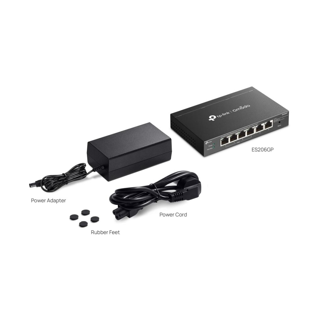 Omada 6-Port Gigabit Easy Managed Switch 4-Port PoE+ 6 x 10/100/1000Mbps RJ45