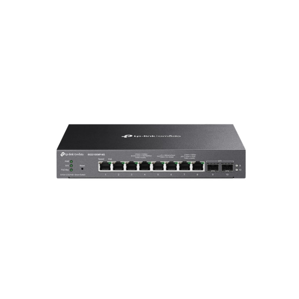 Omada 8-Port 2.5GBASE-T and 2-Port 10GE SFP+ Smart Switch with 8-Port PoE+
