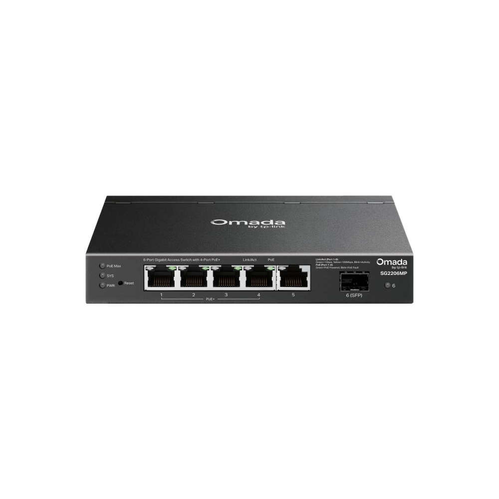 Omada Access 6-Port Gigabit Switch with 4-Port PoE+ Omada Access 6-Port Gigabit Switch with 4-Port PoE+