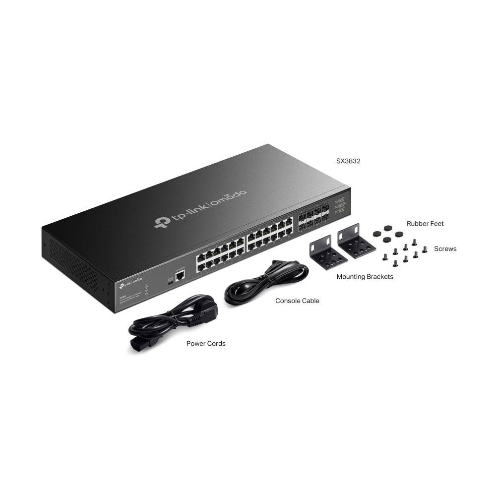 SX3832 Omada 24-Port 10GBASE-T L2+ Managed Switch with 8 10GE SFP+ Slots