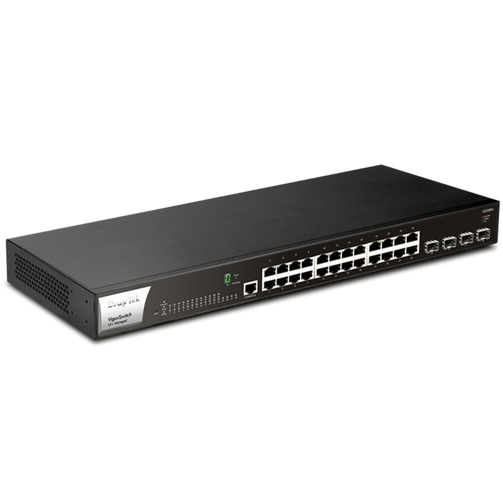 VigorSwitch G2282x 24 poorts Gigabit + 4 SFP+ (10 Gigabit) poorten Layer 2+ managed switch, VigorSwitch G2282x 24 poorts Gigabit + 4 SFP+ (10 Gigabit) poorten Layer 2+ managed switch,