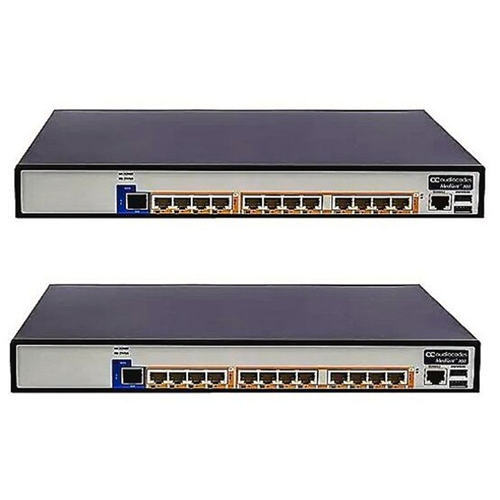 HA-pair of Mediant 800C base SBCs each with 4 GE and 8 FE ports. Supports dual ps