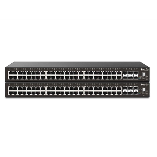 VigorSwitch 2542x 48 poorts Gigabit PoE + 6 10G L2+ Managed Switch