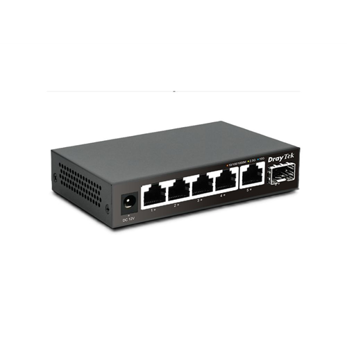 VigorSwitch Q60x 5 poorten 2,5 Gigabit + 1 SFP+ (10 Gigabit) poort, unmanaged switch VigorSwitch Q60x 5 poorten 2,5 Gigabit + 1 SFP+ (10 Gigabit) poort, unmanaged switch