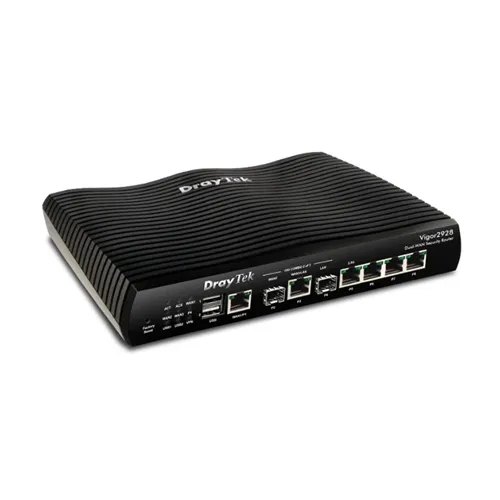 Vigor 2928F 10 Gigabit multi-WAN breedband router Incl glasvezel module RX 1x SFP+ 10Gbps slot (WAN)